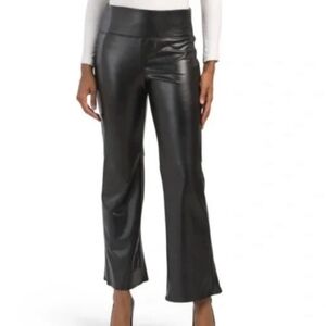 Vince Camuto Black Faux Leather Flare Pants